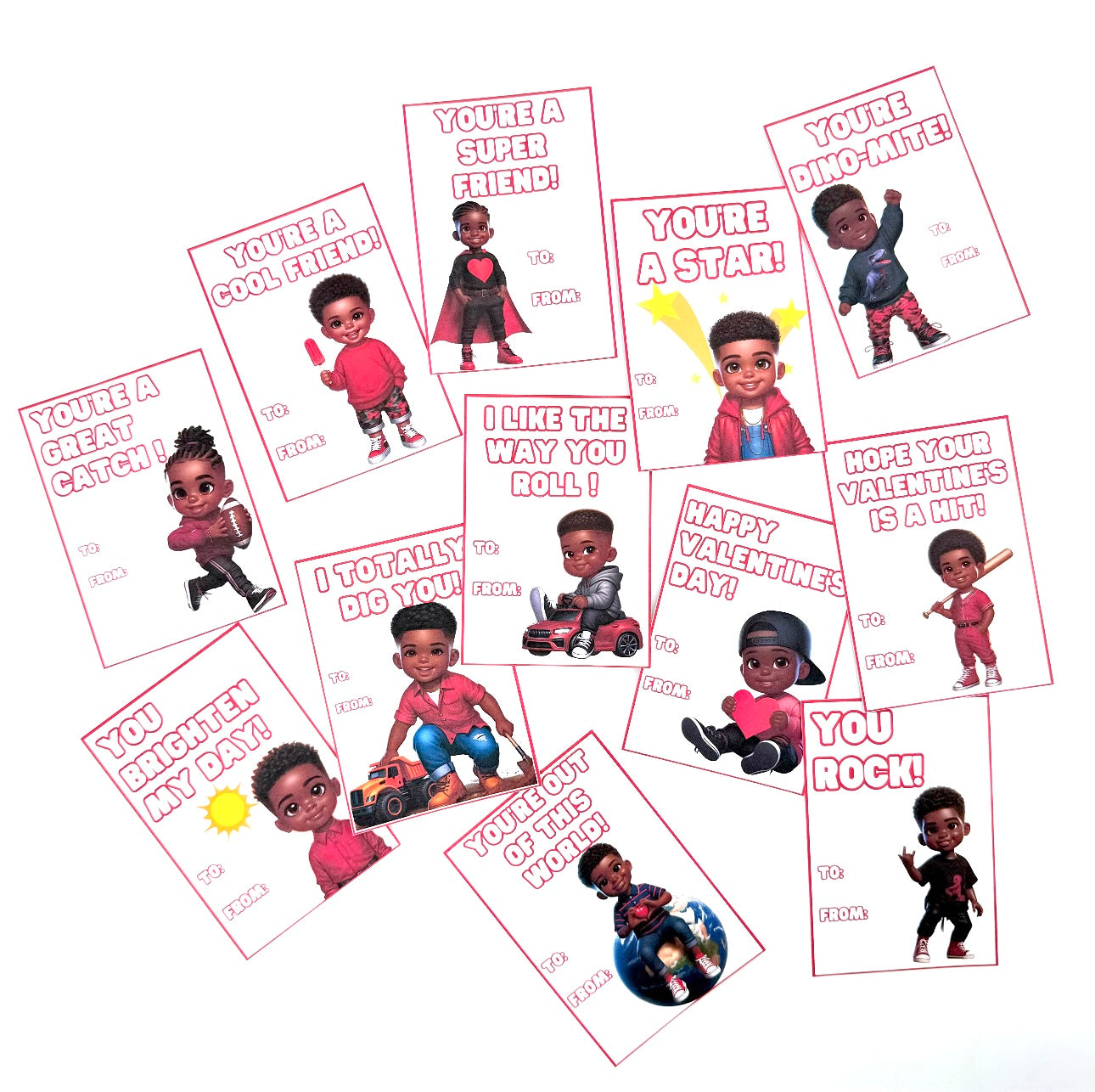 Black Boy Joy Valentine Cards
