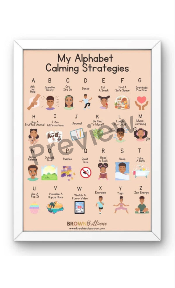 A-Z Calming Strategies Poster 11x14